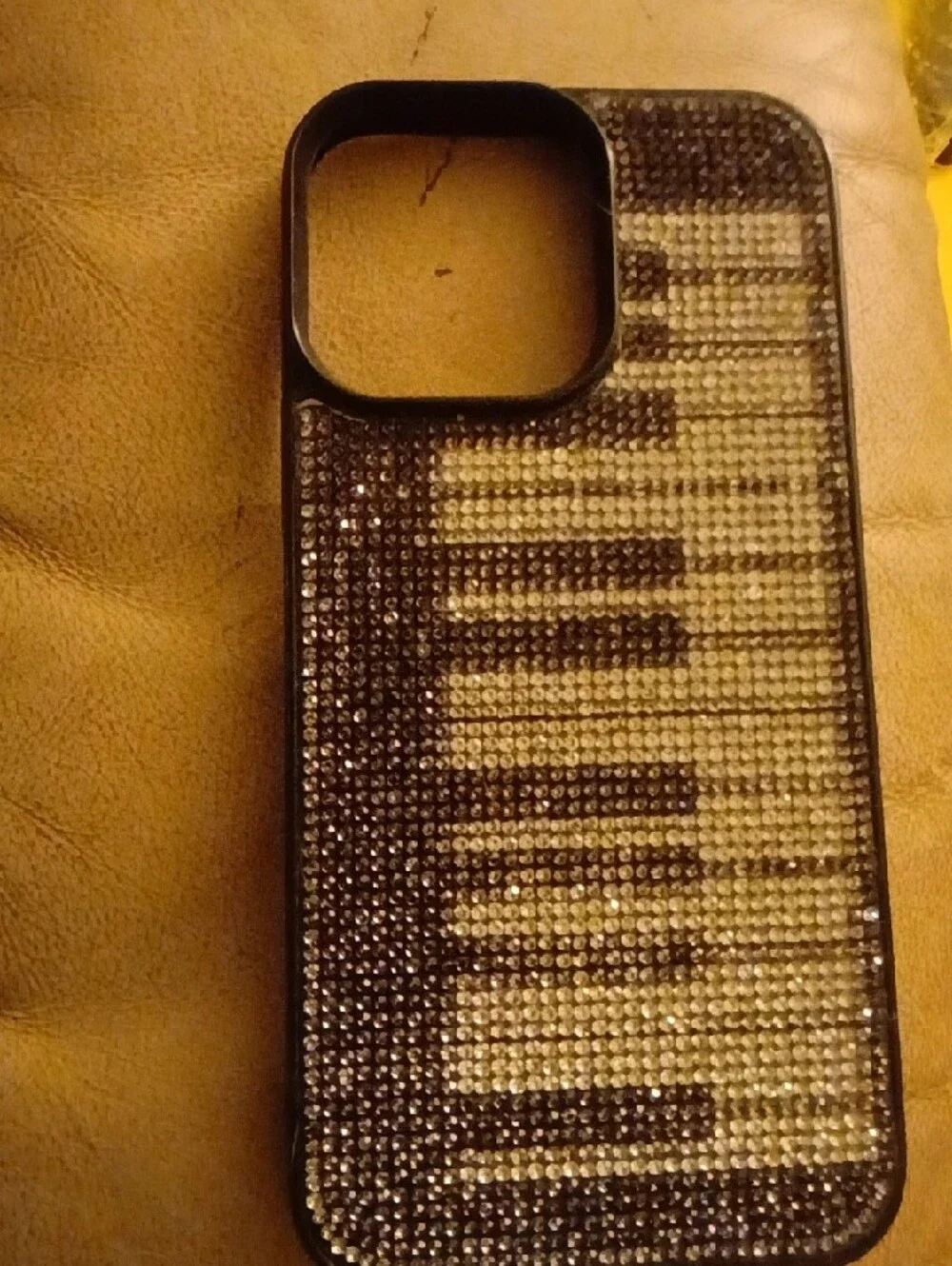 Crystal Piano Key Phone Case - Gold and Black